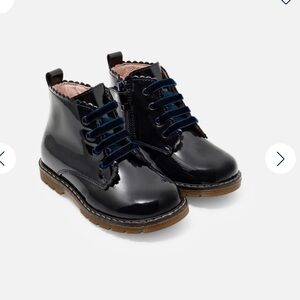 Jacadi Navy blue winter Kids Boots with Blue Ribbon Laces